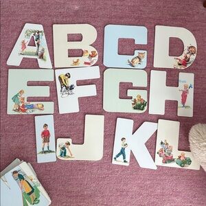 VINTAGE Dick and Jane ABC Alphabet Letters Flip Books